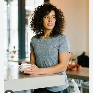 Zyia Black Stripe Short Sleeve T size M